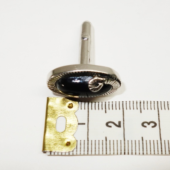 Vtg Swank Ouroboros Snake Tail Oval Cufflinks - Picture 3 of 3